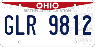 OH license plate GLR9812