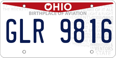 OH license plate GLR9816