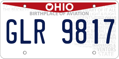 OH license plate GLR9817