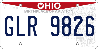 OH license plate GLR9826