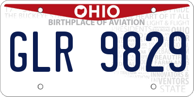 OH license plate GLR9829
