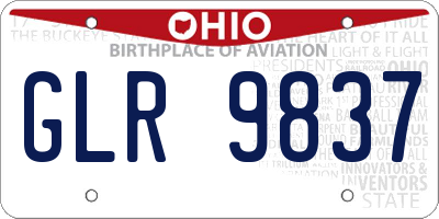 OH license plate GLR9837