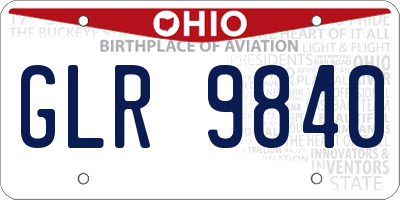 OH license plate GLR9840