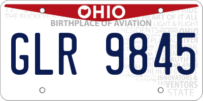 OH license plate GLR9845