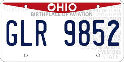 OH license plate GLR9852