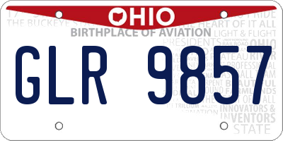 OH license plate GLR9857