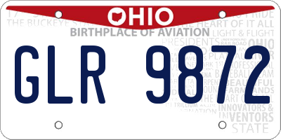 OH license plate GLR9872