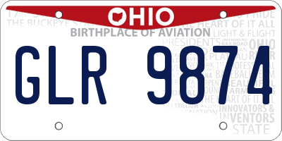 OH license plate GLR9874