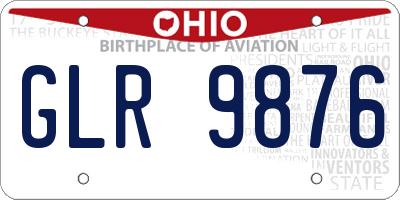 OH license plate GLR9876