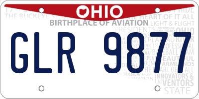 OH license plate GLR9877