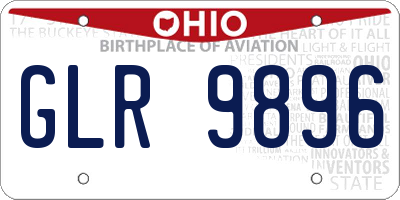 OH license plate GLR9896