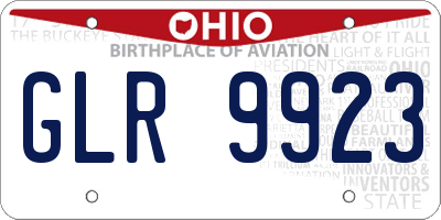 OH license plate GLR9923