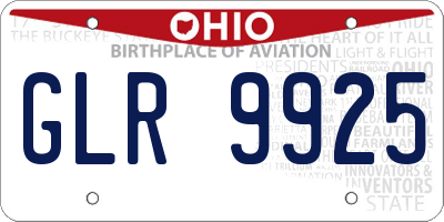 OH license plate GLR9925