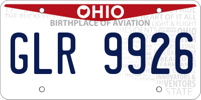 OH license plate GLR9926