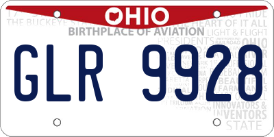 OH license plate GLR9928