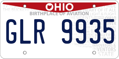 OH license plate GLR9935
