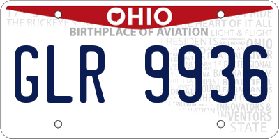 OH license plate GLR9936