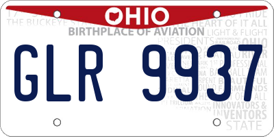 OH license plate GLR9937