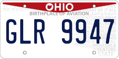 OH license plate GLR9947