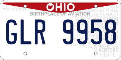 OH license plate GLR9958