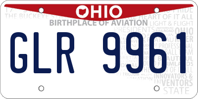 OH license plate GLR9961