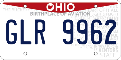 OH license plate GLR9962
