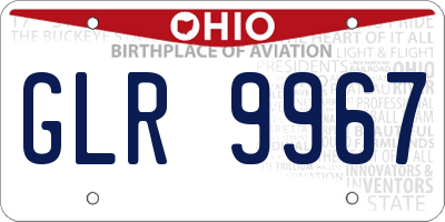 OH license plate GLR9967