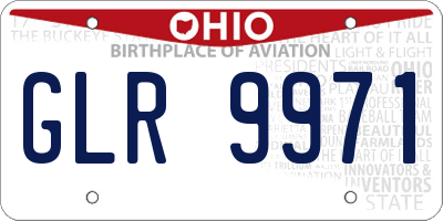 OH license plate GLR9971