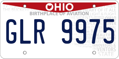 OH license plate GLR9975