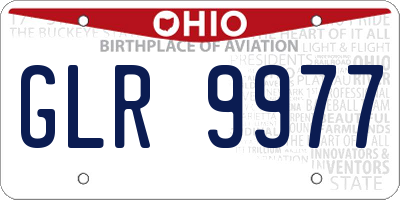 OH license plate GLR9977