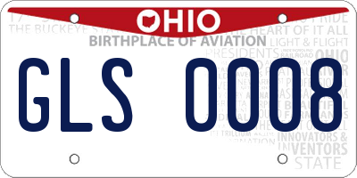 OH license plate GLS0008