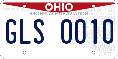 OH license plate GLS0010