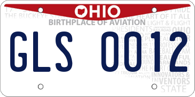 OH license plate GLS0012