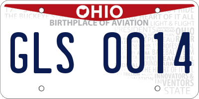 OH license plate GLS0014