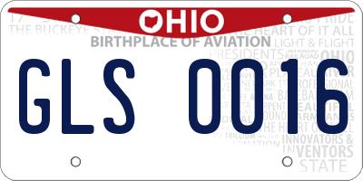 OH license plate GLS0016