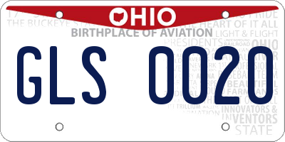 OH license plate GLS0020