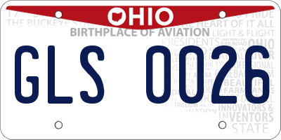 OH license plate GLS0026