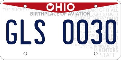 OH license plate GLS0030