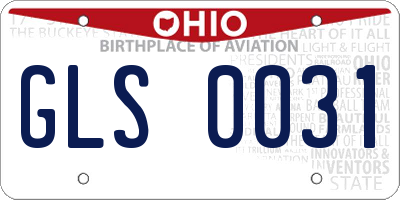 OH license plate GLS0031