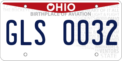 OH license plate GLS0032