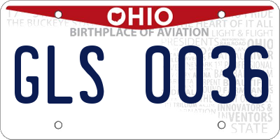OH license plate GLS0036