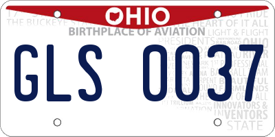 OH license plate GLS0037