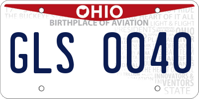 OH license plate GLS0040