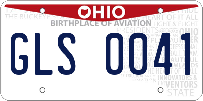OH license plate GLS0041