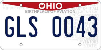 OH license plate GLS0043