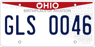 OH license plate GLS0046