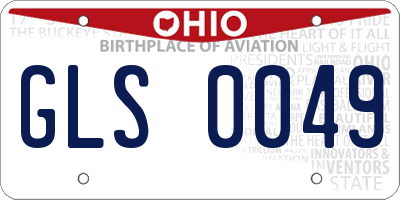 OH license plate GLS0049