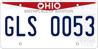 OH license plate GLS0053