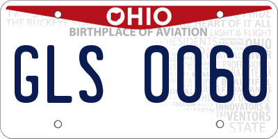 OH license plate GLS0060