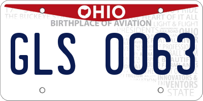 OH license plate GLS0063